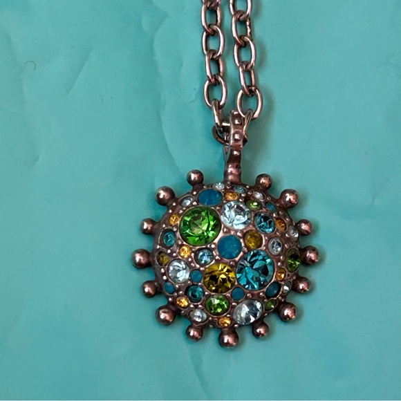 Patricia Locke Jewelry - Patricia Locke pre-owned turquoise & green  crystal neckace, signed ‘11